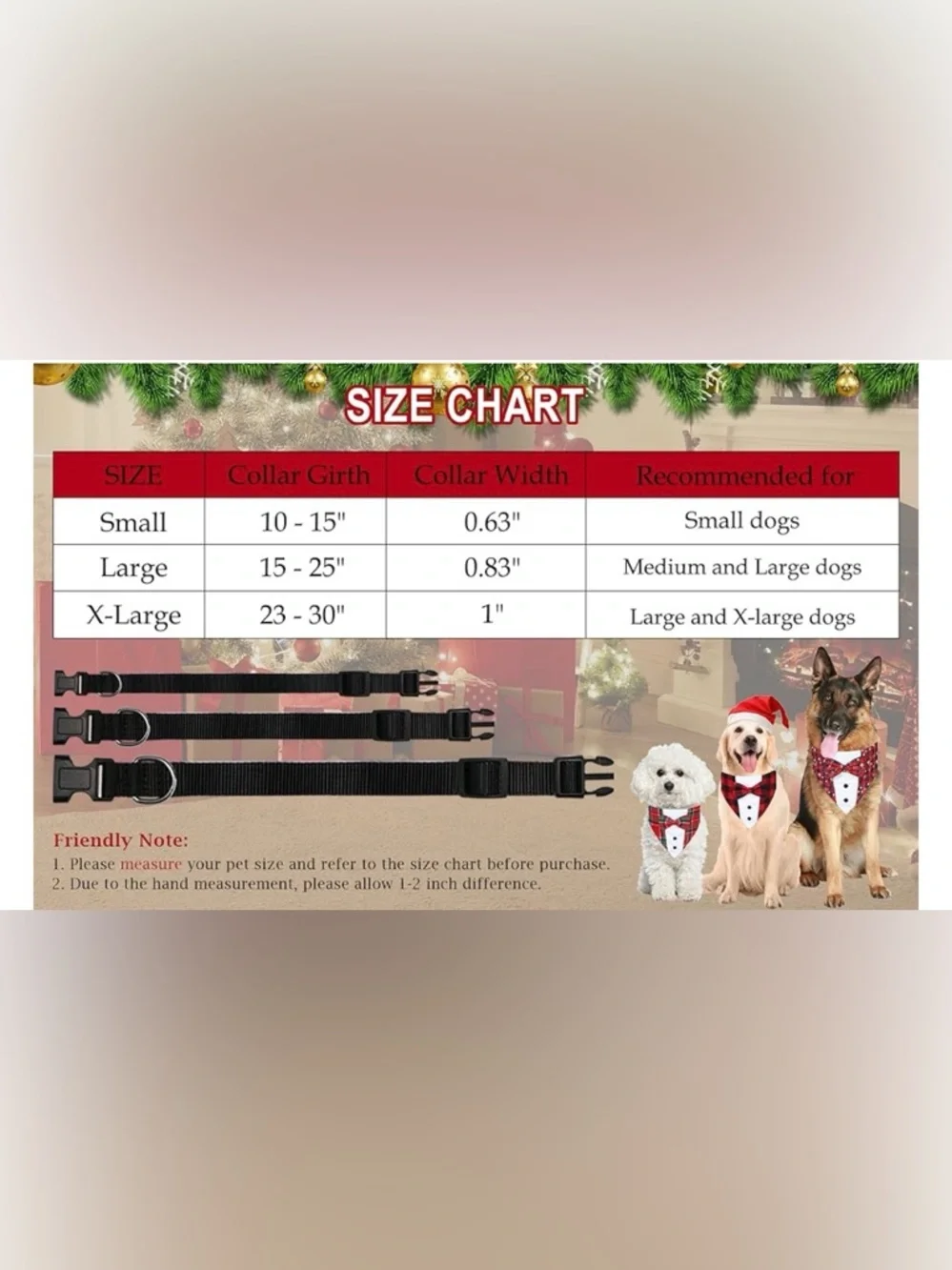 Festive Red Plaid Christmas Dog Tuxedo Bandana Set (2 Pack) – Size Large‎
